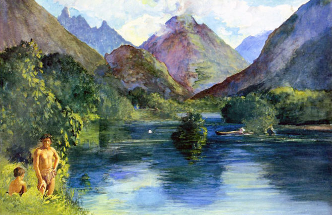 John La Farge. Entrance to Tautira River-Tahiti. 1890