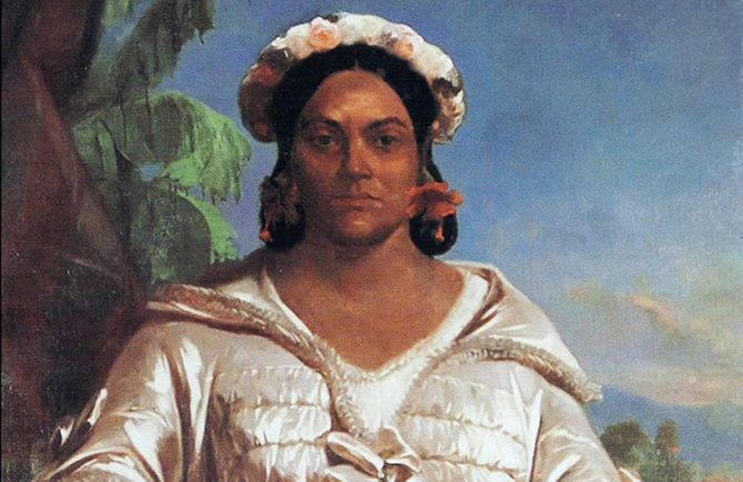 Portrait de la reine Pomare IV par Charles Giraud 1851 Musée de Tahiti et des îles