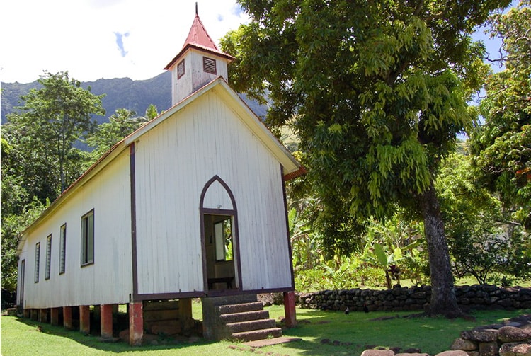 Eglise de Aakapa à Nuku Hiva. Photo Purutaa