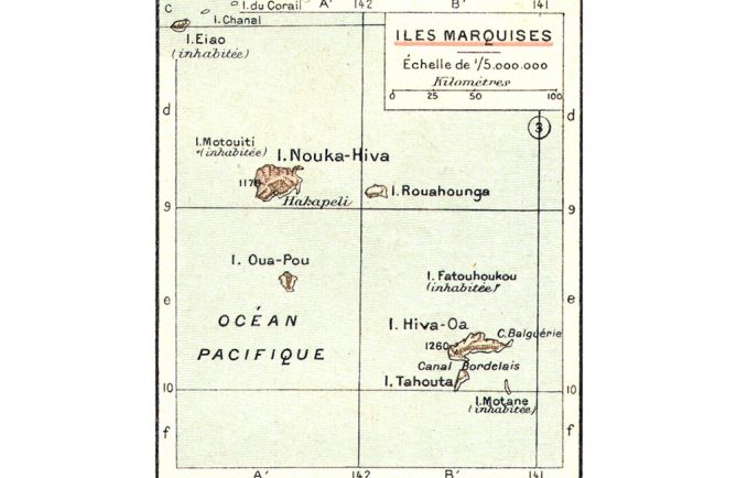 Carte ancienne des îles Marquises