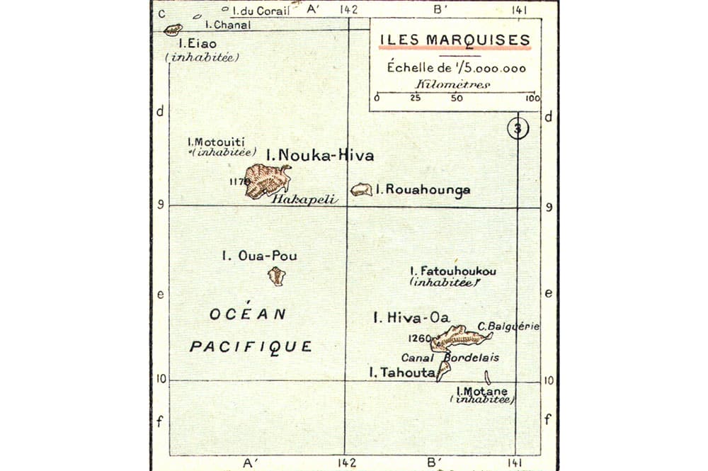 Carte ancienne des îles Marquises