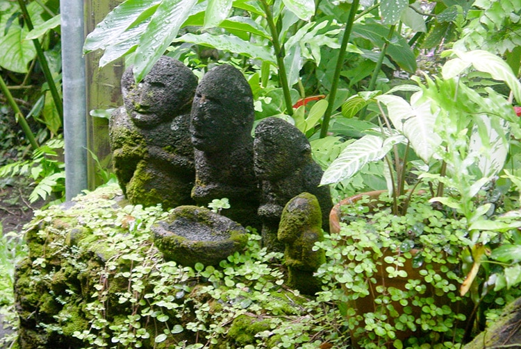 Tiki dans le jardin Robinson à Paea
