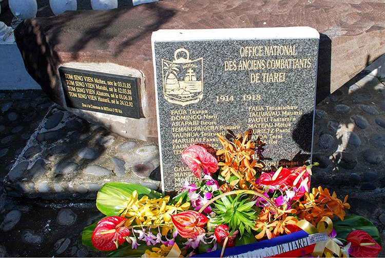 Monument au morts de Tiarei, Hitiaa O Te ra, Tahiti