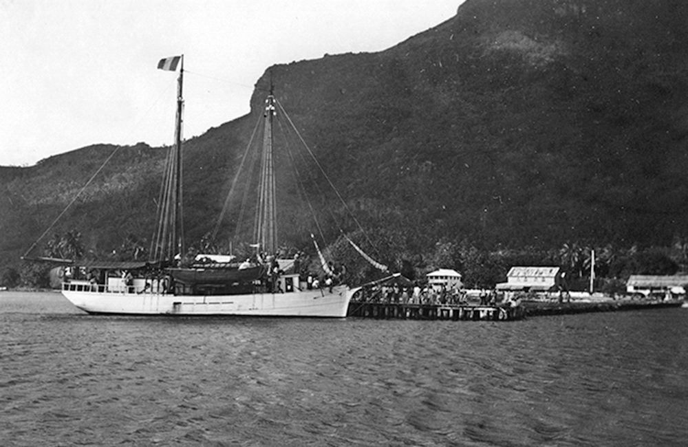 Quai de Vaitape à Bora Bora en 1938. Photo University de Hawai