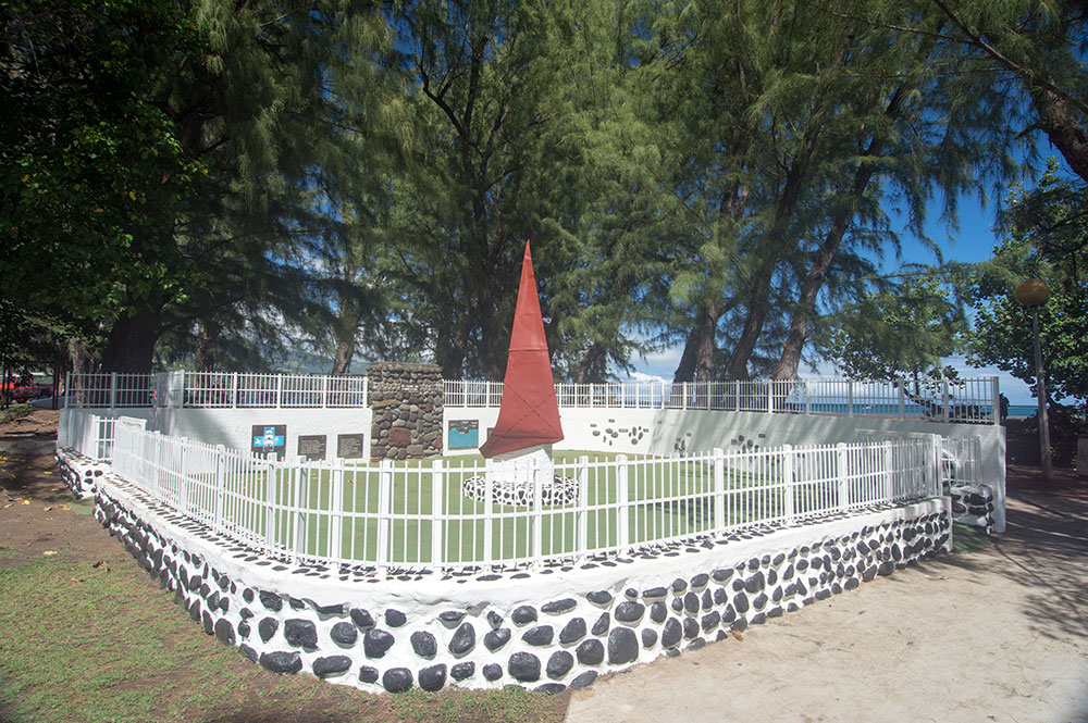 Le monument de l'arrivée de l'évangile, pointe vénus, en 2015 © Tahiti Heritage