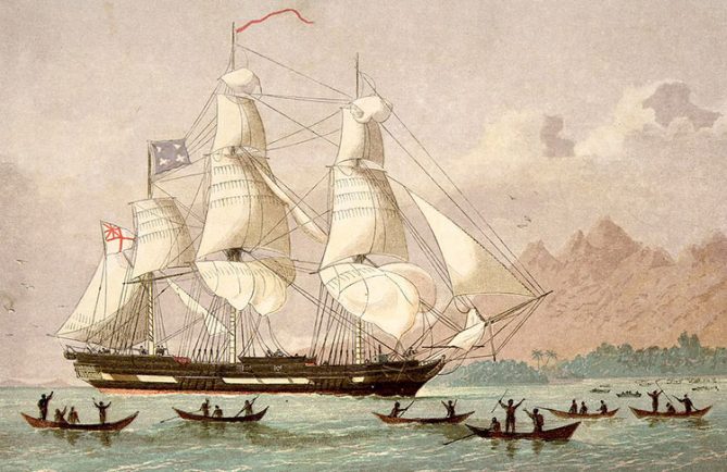 Arrivée à Tahiti du navire Duff des missionnaires anglais le 5 mars 1797