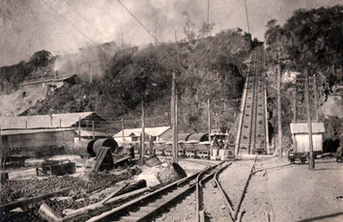 Plan incliné de Temao, à Makatea dans les années 1920