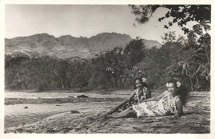 Rivage vers Paea en 1950