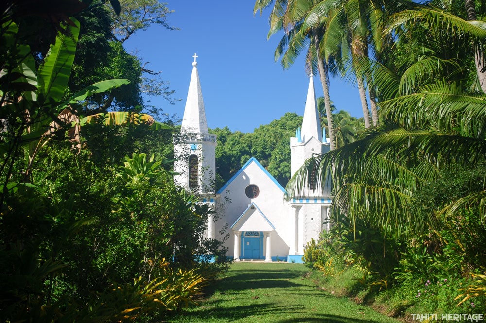 Eglise Notre Dame de Paix d'Akamanu , Gambier © Tahiti Heritage