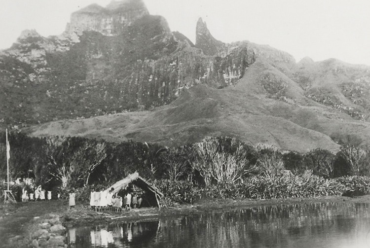 Village d'Anahei de l'île de Rapa en 1935. Australes