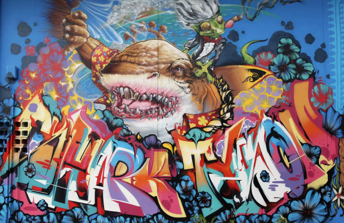 Street Art, Requin chez Aming Papeete. Onou 2016