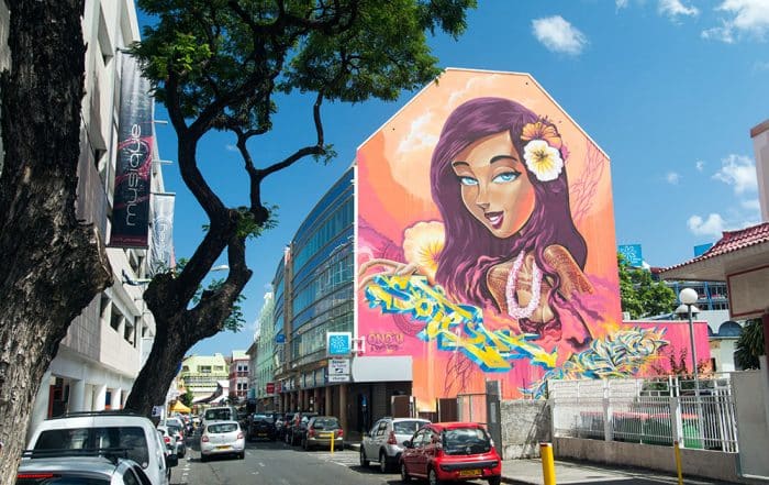 Street art, la vahine au yeux bleus de Soten et Sofles Photo Tahiti Heritage