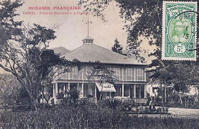 Hôtel du gouvernement ou Palais du Gouverneur à Papeete en 1915. Photo Homes