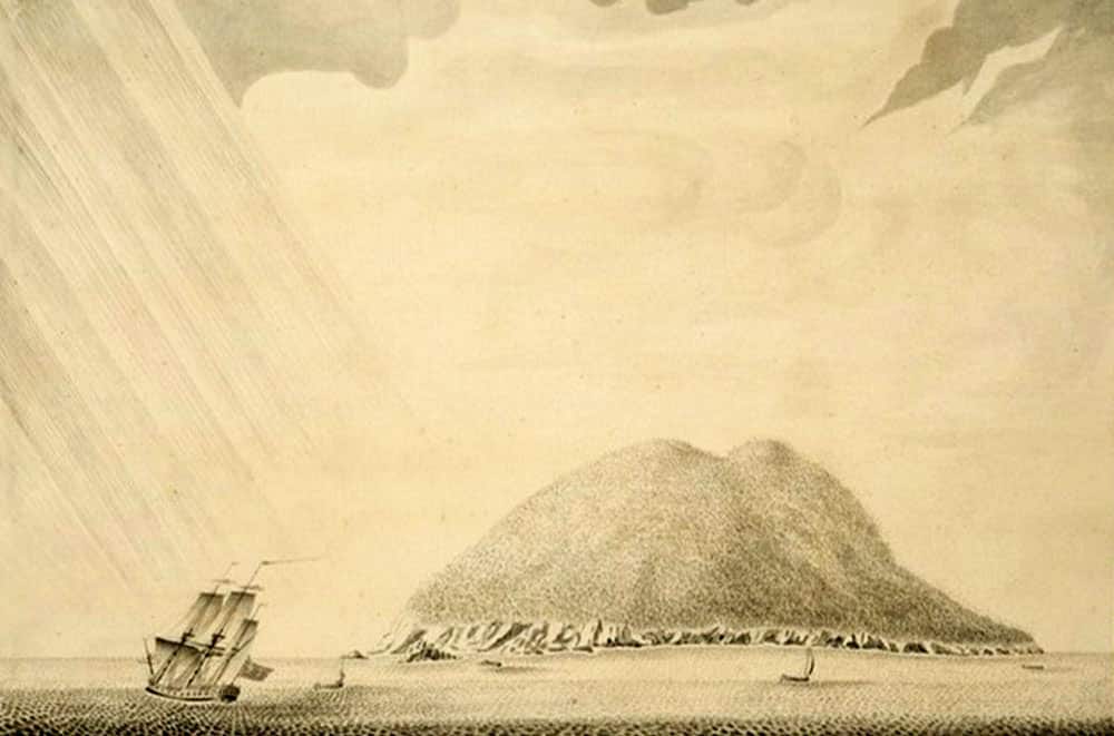 Ile de Mehetia, vu par Samuel Wallis en 1767