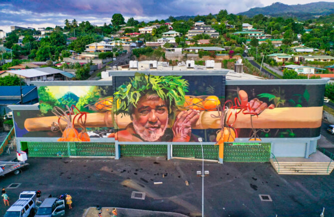 street-Art porteur d'orange à Punaauia ONO'U 2022