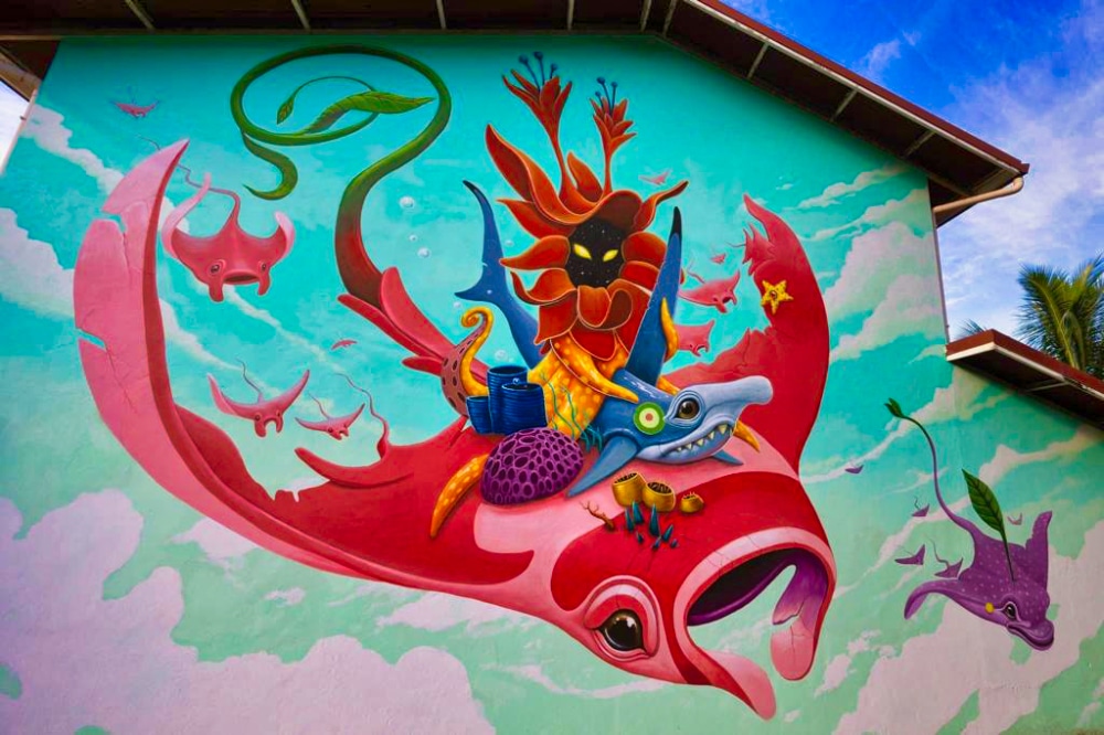Street-Art Dulk, résidence Pofatu, à Paea ONO'U